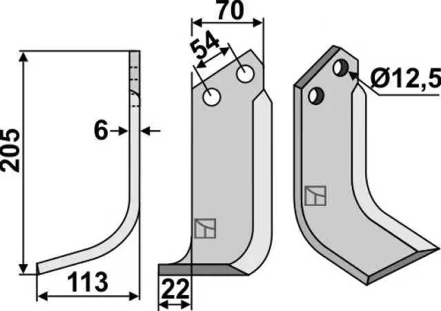 Fräsmesser 205x70mm, links
